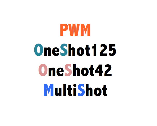 Que son Protocolos PWM, OneShot125, OneShot42 y Multishot